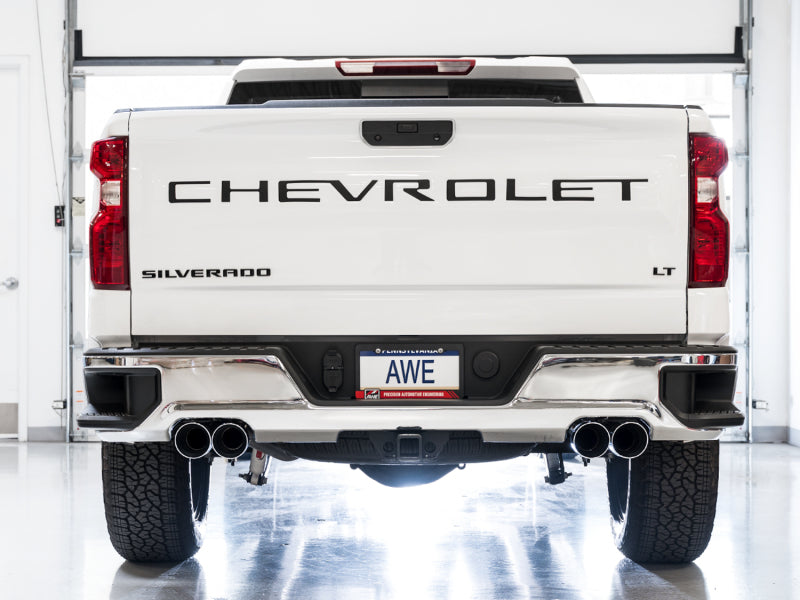 AWE Tuning 0FG Catback Exhaust System - 4th Gen GM 1500 6.2L - Quad Chrome Tips