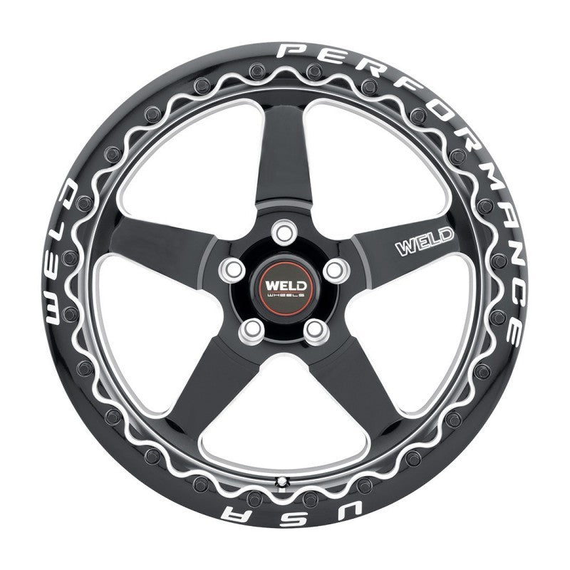 Weld S904 18x10.5 Ventura Beadlock Wheel 5x120.65 ET65 Backspacing 8.30 Dia 78.1 Gloss Black Milled (904) - OneFastShop