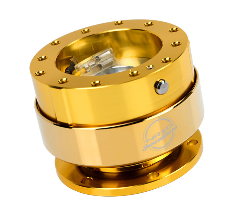 NRG Quick Release Gen 2.0 Steering Wheel Adapter - Gold with Chrome Gold Ring