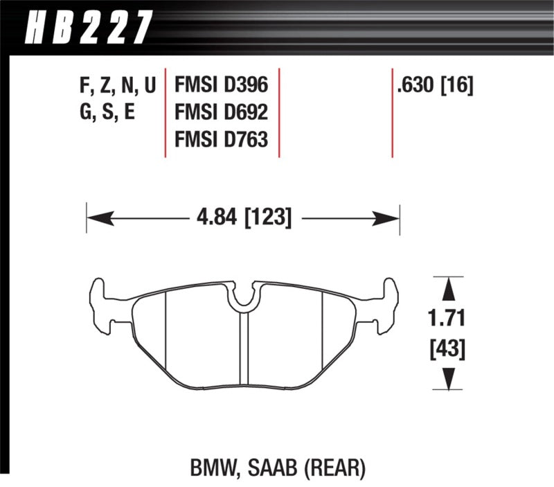 Hawk Performance DTC-60 Race Rear Brake Pads for 92-95 BMW 325iS - OneFastShop
