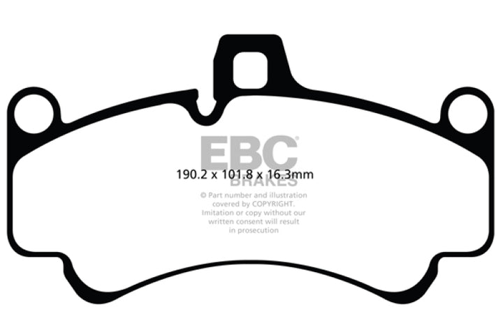 EBC Redstuff Front Brake Pads for 01-03 Porsche 911 (996) 3.6 Twin Turbo GT2 - Cast Iron Rotor - Fits Various Models - OneFastShop