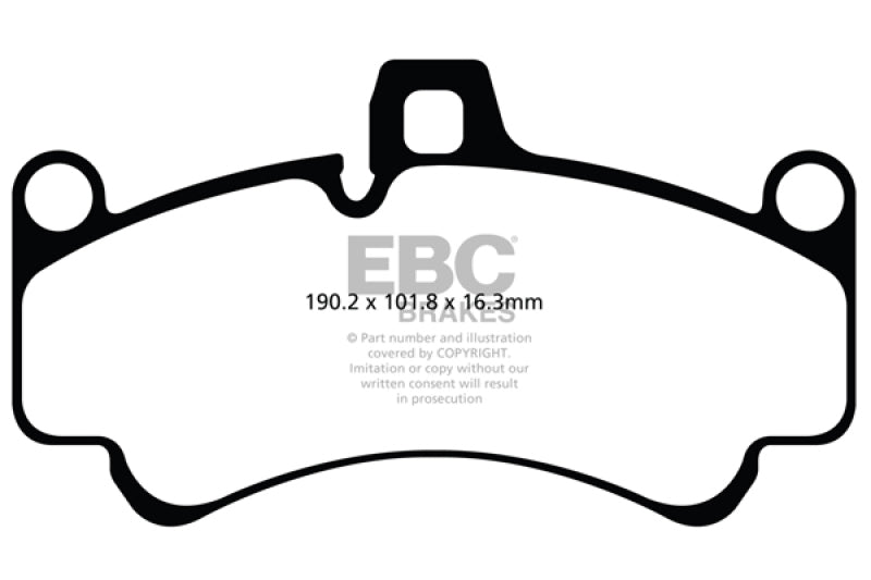 EBC Redstuff Front Brake Pads for 01-03 Porsche 911 (996) 3.6 Twin Turbo GT2 - Cast Iron Rotor - Fits Various Models - OneFastShop