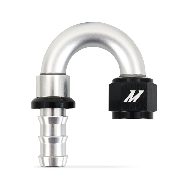 Mishimoto Push Lock Fitting 180-Degree 10AN Silver - OneFastShop