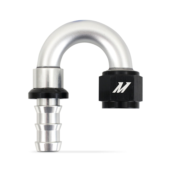 Mishimoto Push Lock Fitting 180-Degree 10AN Silver - OneFastShop