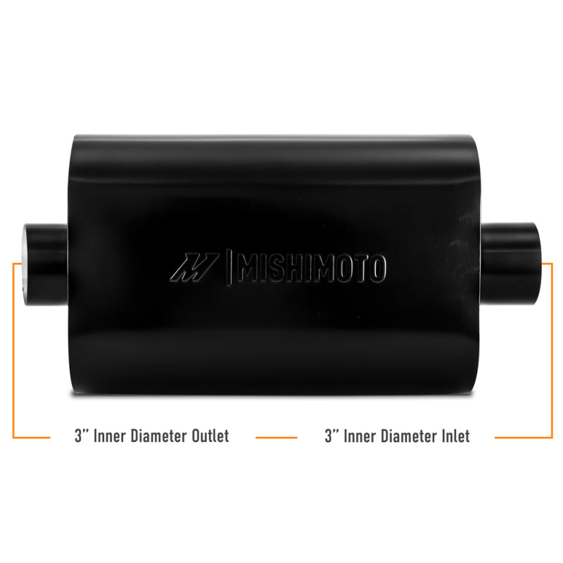Mishimoto Muffler 3in Center Inlet Outlet Angled Tip Black - OneFastShop
