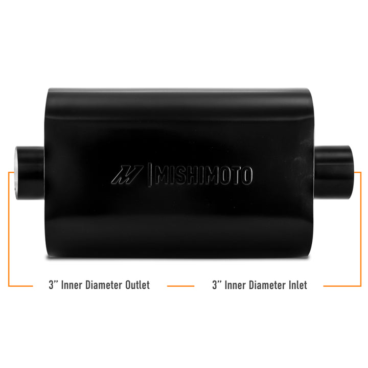 Mishimoto Muffler 3in Center Inlet Outlet Angled Tip Black - OneFastShop