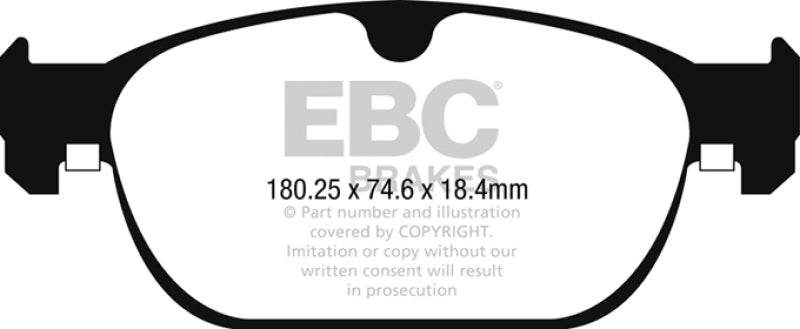 EBC Yellowstuff Front Brake Pads for 2016-2017 Volvo XC90