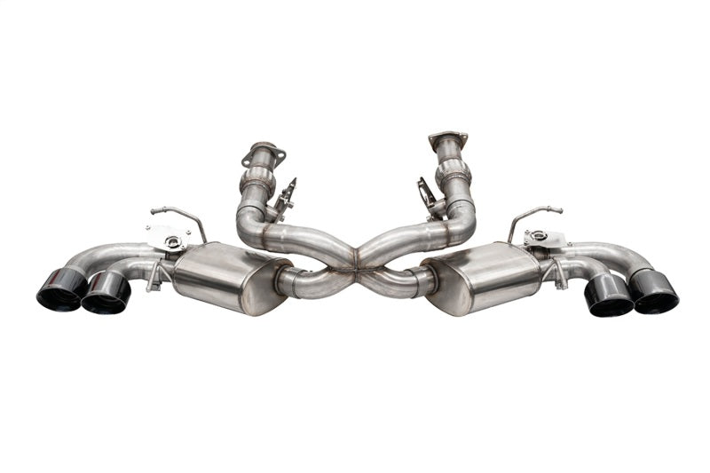 CORSA Performance 3in Valved Cat-Back Exhaust 4.5in Blk Quad Tips Fits 2020-2023 Chevrolet Corvette C8 Factory Perf Exhaust DeletesAFM