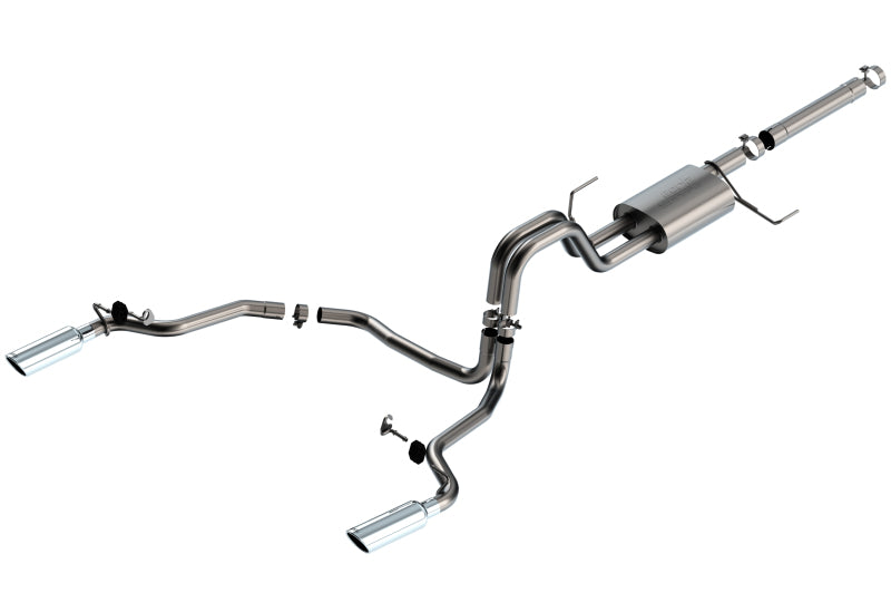 Borla S-Type Cat-Back Exhaust - Ford F-150 PowerBoost 3.5L 2021-2026 - Chrome Tips
