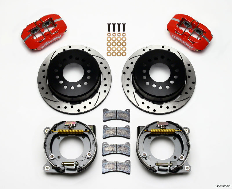 Wilwood Dynapro Low-Profile P-Brake Kit 11.00in Drill-Red for 1975-1986 Chevy C-10 2.42 Offset 5-lug - OneFastShop