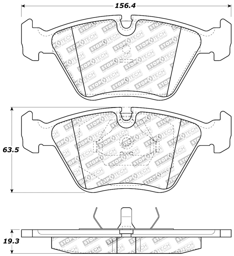 Stoptech Front Brake Pads for 95-99 BMW M3, 01-07 M3 E46, 89-93 M5, 98-02 Z3 M Series, 93-95 530 - OneFastShop