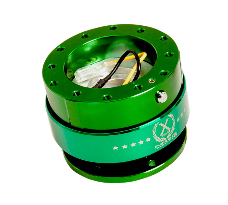 Nrg Quick Release Gen 2.0 Green Body/Green Ring - Aftermarket Steering Wheel Hub Adapter