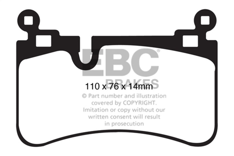 EBC Yellowstuff Rear Brake Pads for 08-13 Mercedes-Benz C63 AMG W204