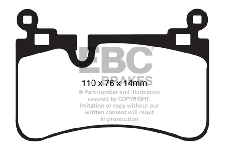 EBC Yellowstuff Rear Brake Pads for 08-13 Mercedes-Benz C63 AMG W204