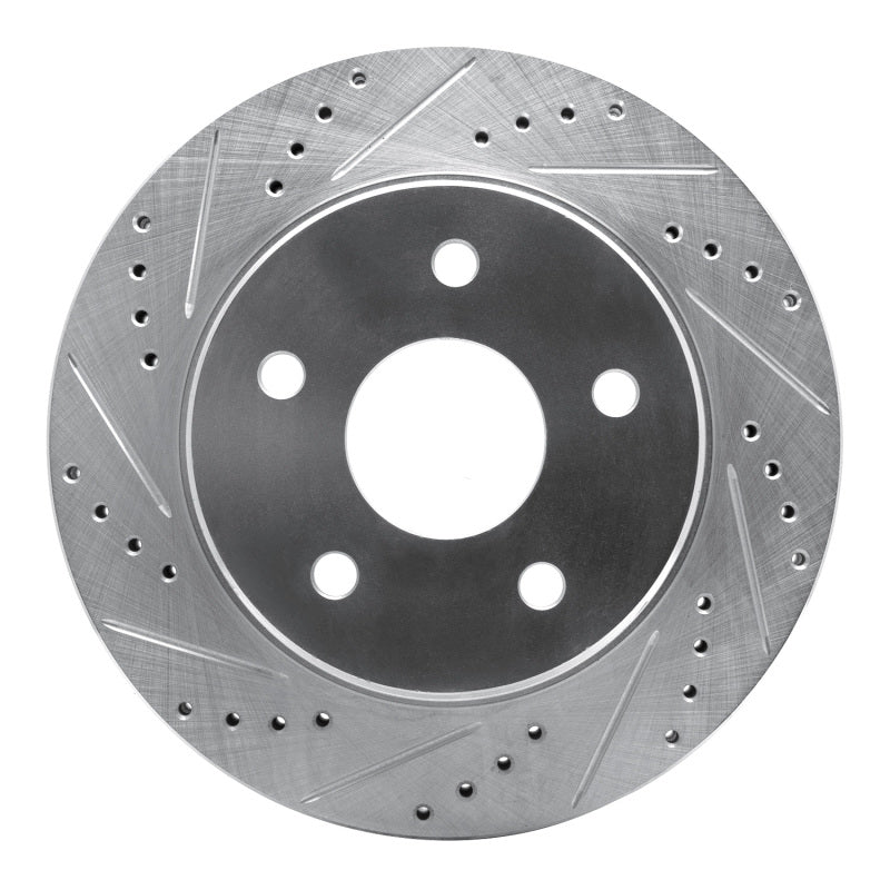 R1 02-24 Dodge Ram 1500 Front Left Drilled and Slotted Silver Brake Rotor