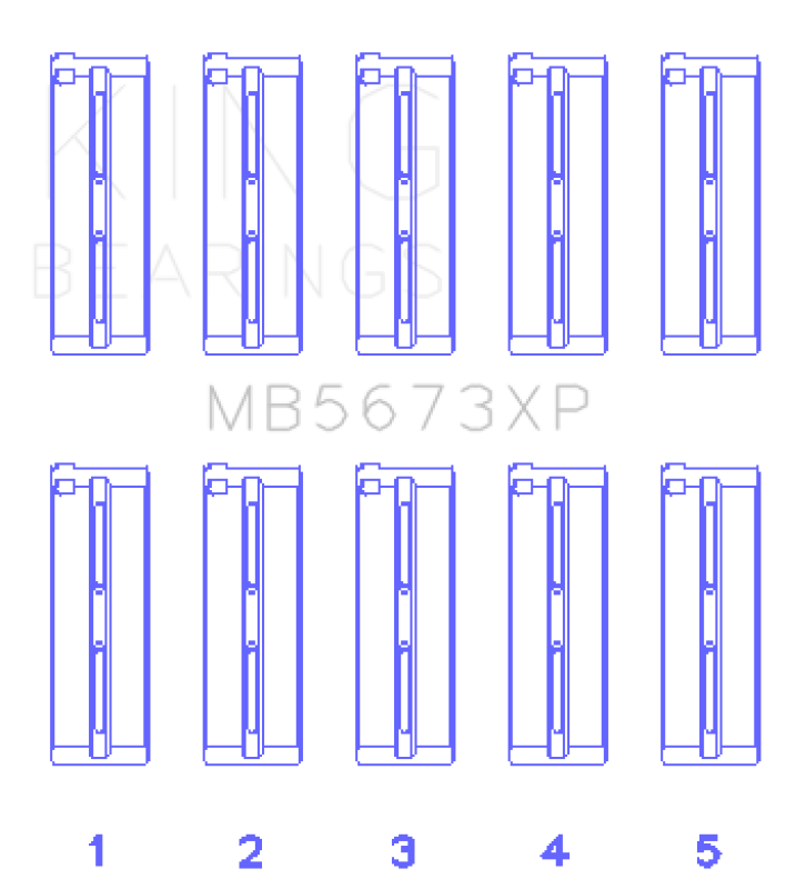 King Engine Bearings Performance Main Bearing Set - STD Size for Honda F20C/F22C 16V