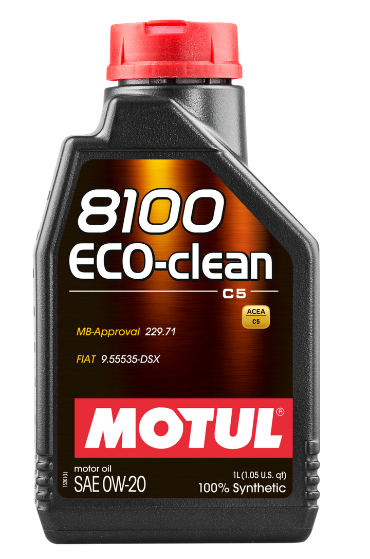 Motul 1L Synthetic Engine Oil 8100 Eco-Clean 0W20 Fuel Economy Lubricant for Gasoline and Diesel Engines - OneFastShop