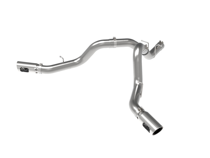 aFe Large Bore-HD 4in 409SS DPF-Back Exhaust System for 20 GM Diesel Trucks V8-6.6L – with Polished Tips