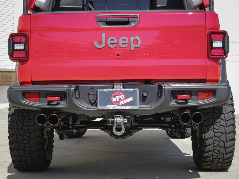 aFe Vulcan Series 3 Inch-2-1/2 Inch 304 SS Cat-Back 2020 Jeep Gladiator (JT) V6-3.6L With Black Tips