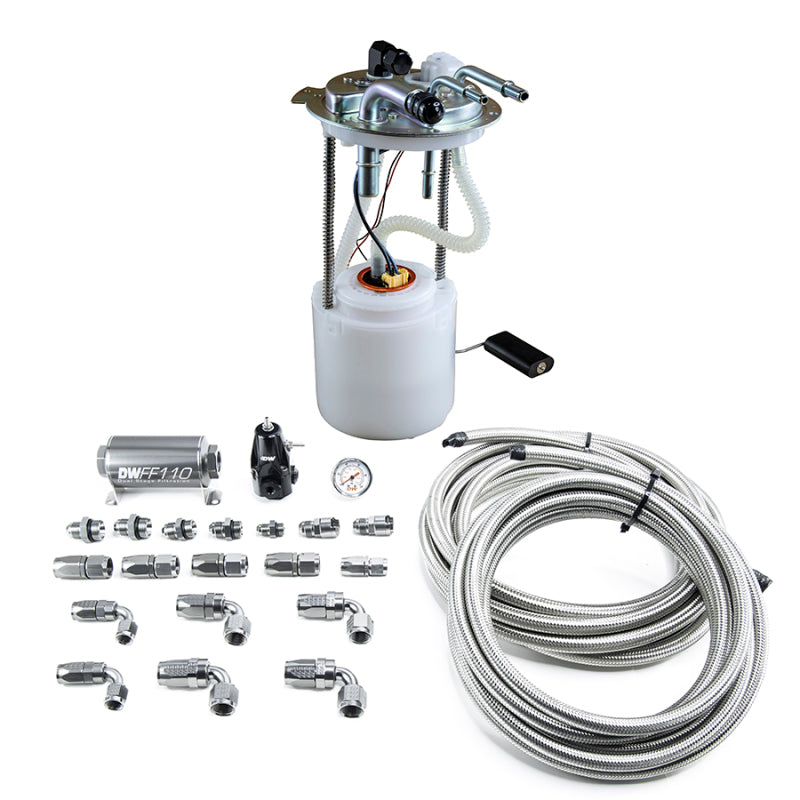 DeatschWerks DW400 Pump Module and Return SS CPE Plumbing Kit for 05-19 Yukon Tahoe Suburban