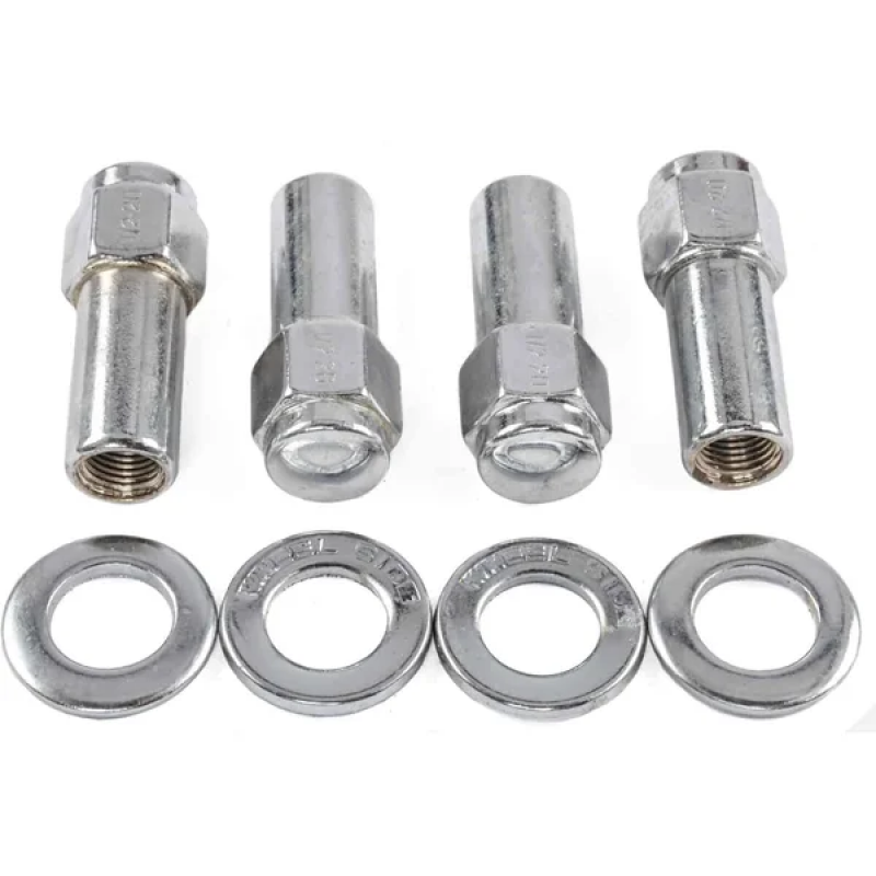 Weld Closed End Shank Seat Lug Nuts - 12mm x 1.5 - Chrome - 4 Pack