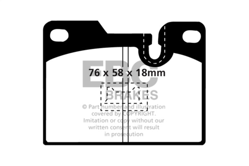 EBC Yellowstuff Rear Brake Pads - Porsche 944, 924, 928 1978-1989