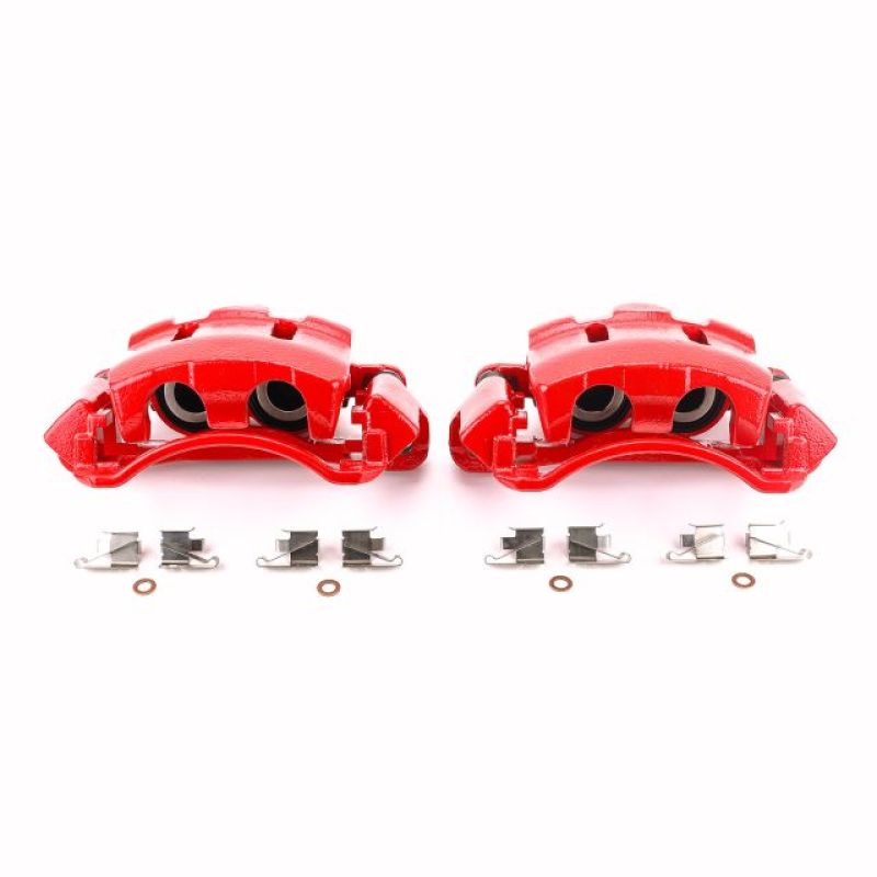 PowerStop Front Red Calipers with Brackets Pair for 00-05 Ford Excursion - OneFastShop