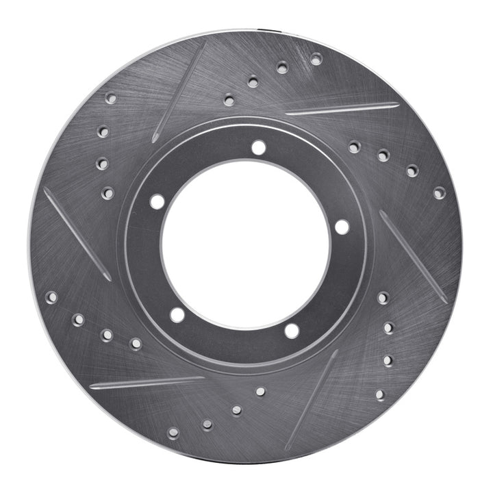 R1 67-88 Porsche 924 Front Left Drilled & Slotted Silver Brake Rotor