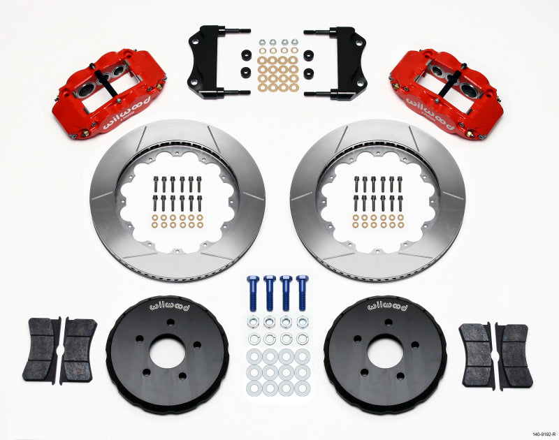 Wilwood Narrow Superlite 6R Front Hat Kit 14.00in Red for Nissan 350Z/Inifiniti G35 2003-2009 - OneFastShop