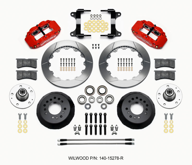 Wilwood Narrow Superlite 6R Front Hub Kit 12.88in Red for 82-92 Camaro and Firebird - OneFastShop