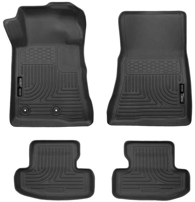 Husky Liners WeatherBeater Black Front & Second Seat Floor Liner for 15-22 Ford Mustang