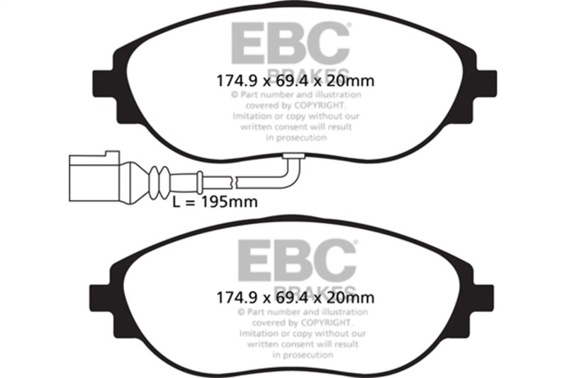EBC Greenstuff Front Brake Pads for Volkswagen CC 3.6 (2012+) - OneFastShop
