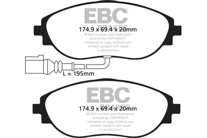 EBC Greenstuff Front Brake Pads for Volkswagen CC 3.6 (2012+) - OneFastShop