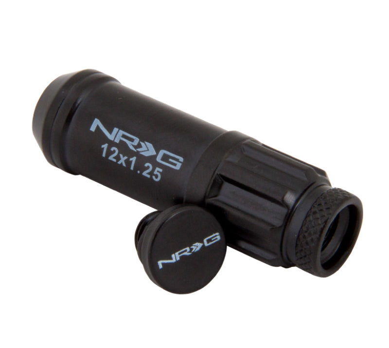 NRG 700 Series Steel Lug Nut Set with Locks & Socket - Black