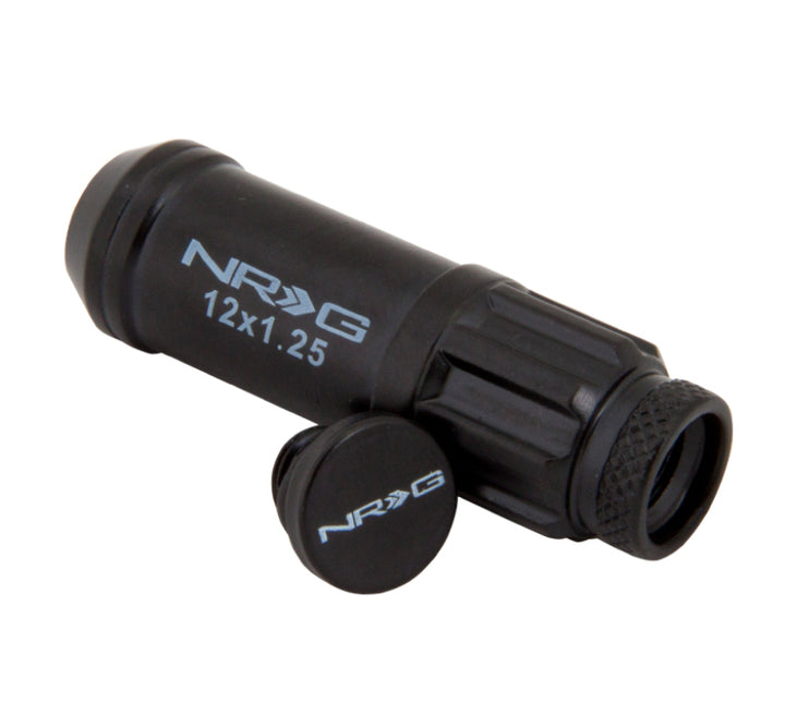 NRG 700 Series Steel Lug Nut Set with Locks & Socket - Black - OneFastShop