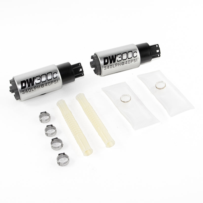 DeatschWerks 340lph DW300C Compact Fuel Pump with Install Kit for 03-04 Ford Mustang Cobra (2 Pumps) - OneFastShop