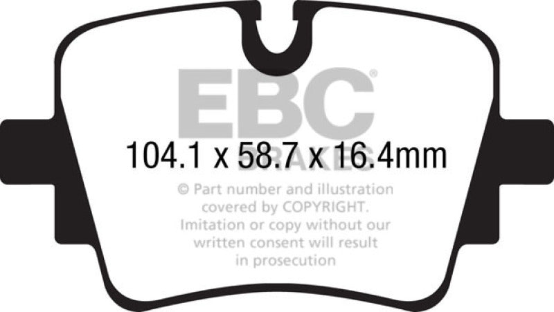 EBC Redstuff Rear Brake Pads for 2014-2022 Jaguar F-Type 3.0 Supercharged (340) with Cast Iron Rotors Only