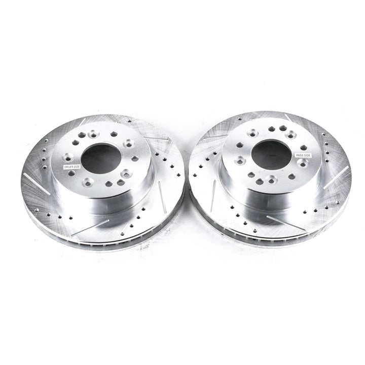 PowerStop Rear Evolution Drilled & Slotted Rotors - Pair for Chevy Corvette 63-82 - OneFastShop
