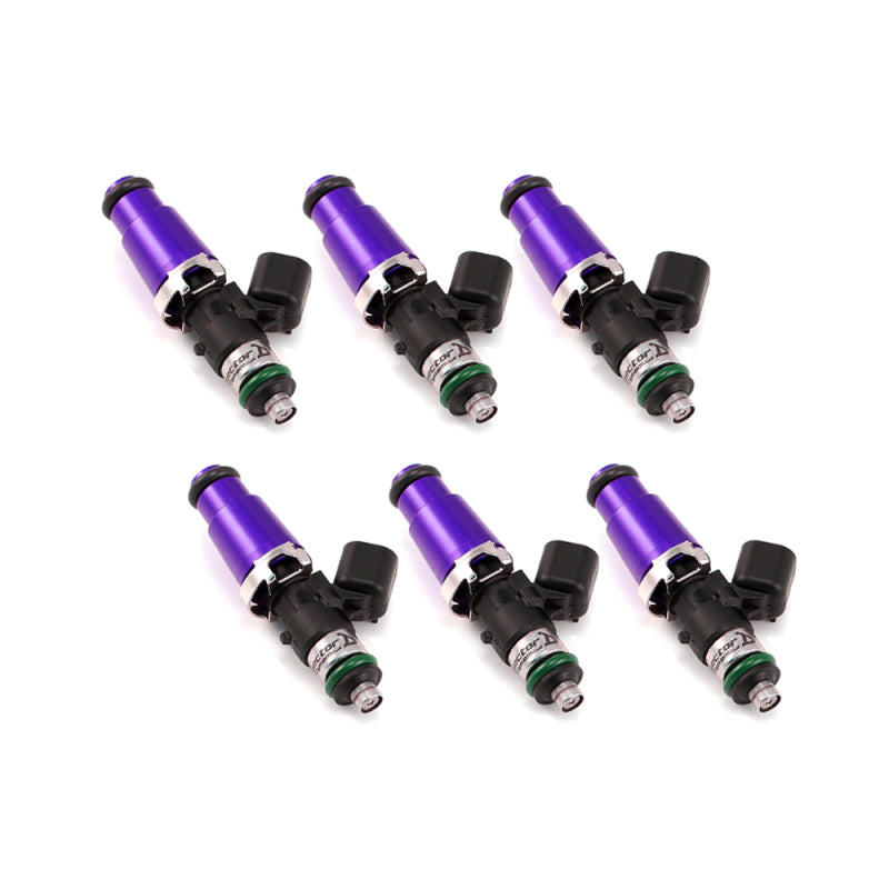 Injector Dynamics ID1050-XDS Fuel Injectors - 60mm, 14mm Purple Top Adapter, 14mm Lower O-Ring - Set of 6