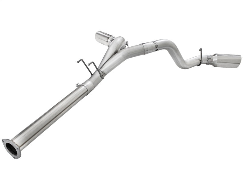AFe Atlas Exhaust 4in DPF-Back Exhaust Aluminized Steel Polished Tip - 2011-2014 Ford Diesel Truck V8-6.7L