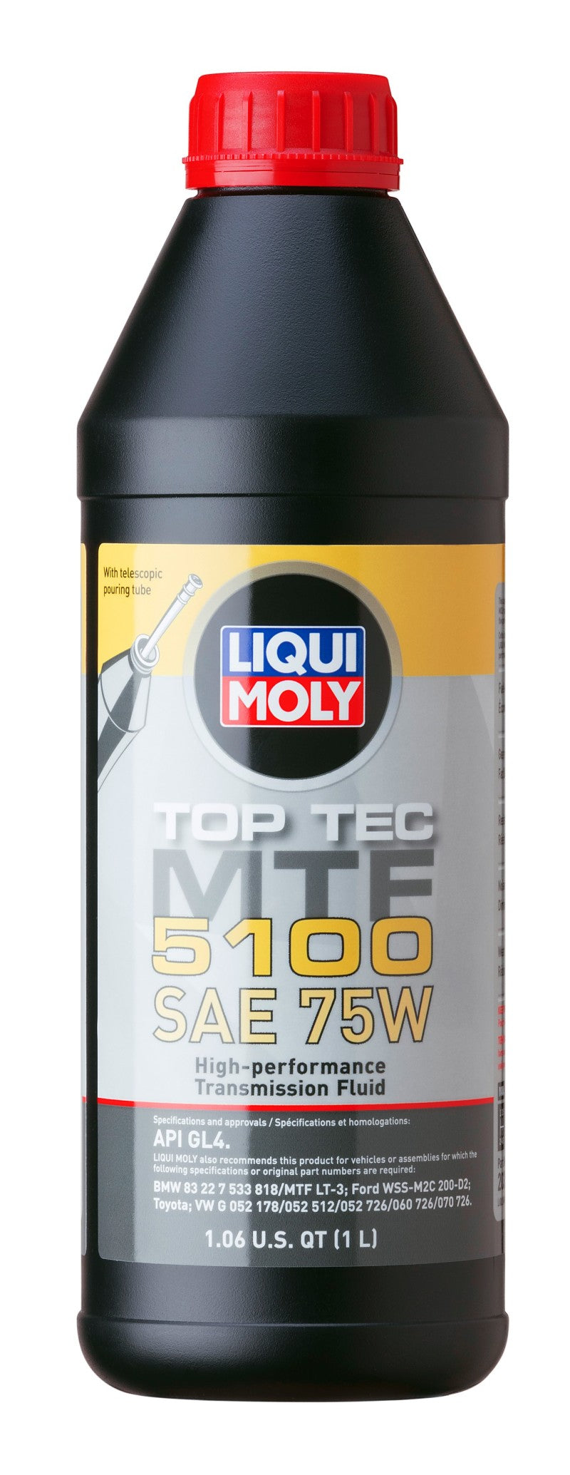 LIQUI MOLY Gear Oil SAE 75W 1L Top Tec MTF 5100 - Audi A4/A5/A6, BMW 3/5/7 Series, Ford Mustang/Fiesta, Jeep Renegade - Premium Transmission Fluid - OneFastShop
