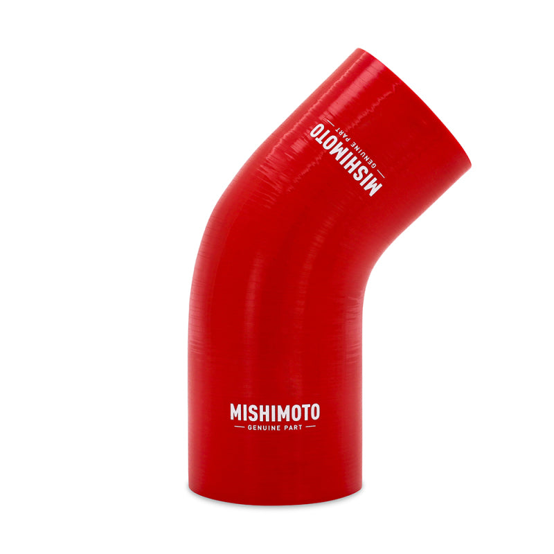 Mishimoto Silicone 45 Deg Reducer Coupler 2.25 to 2.5 Red - OneFastShop