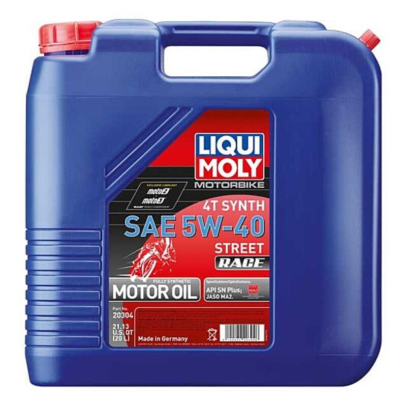 LIQUI MOLY Motorbike 4T Synth 5W-40 Street Race Synthetic Motor Oil - 20L