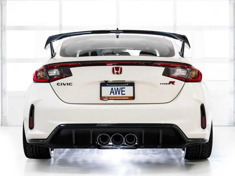 AWE Tuning Track Edition Exhaust with Triple Chrome Silver Tips for 2023 Honda Civic Type R - OneFastShop