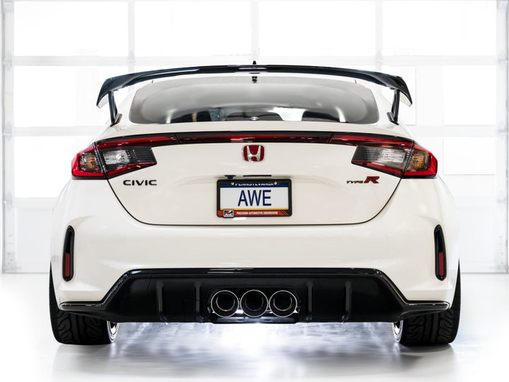 AWE Tuning Track Edition Exhaust with Triple Chrome Silver Tips for 2023 Honda Civic Type R - OneFastShop