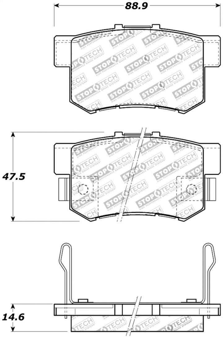 StopTech Performance Rear Brake Pads for 08-10 Honda Accord Coupe/Sedan - OneFastShop