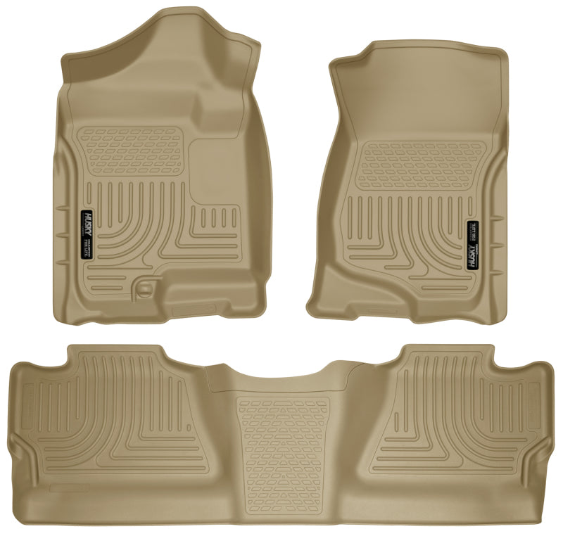 Husky Liners WeatherBeater Combo Tan Floor Liners for 07-12 Chevy Silverado/GMC Sierra Crew Cab - OneFastShop