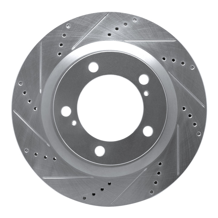 R1 17-21 Toyota Land Cruiser Front Left Drilled and Slotted Silver Brake Rotor