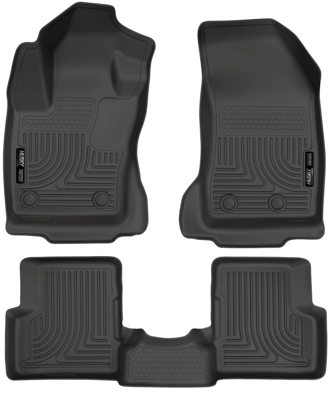 Husky Liners Weatherbeater Black Front and Second Row Floor Liners for 2015-2022 Jeep Renegade - OneFastShop