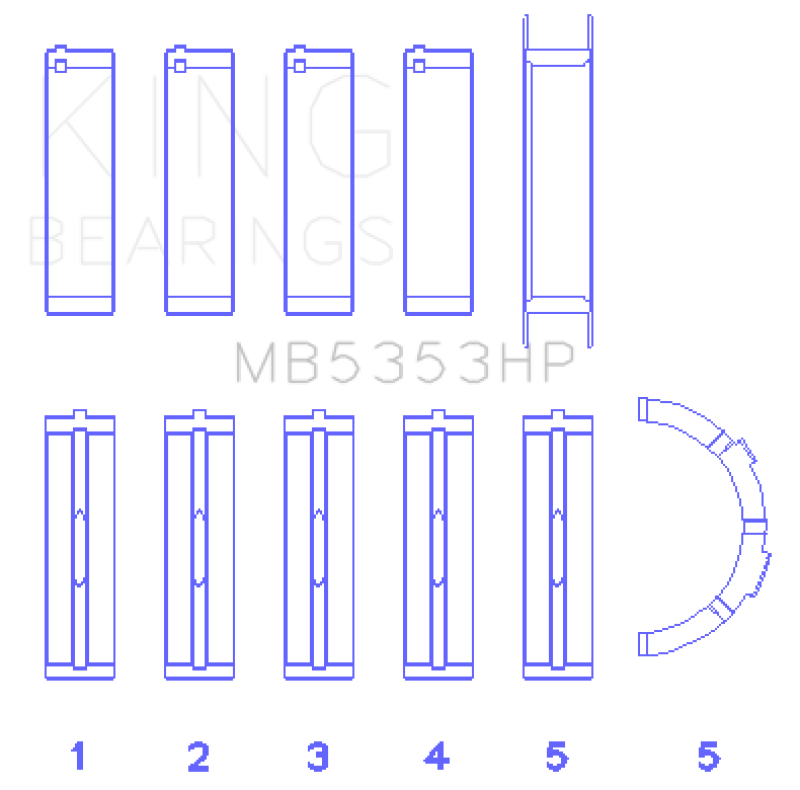 King Engine Bearings Performance Main Bearing Set Size STD for Ford 281 4.6L SOHC 16V Compatible with Various Models 1996-2011